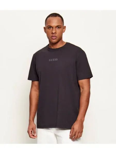 GUESS Tricou QUATTRO | Relaxed fit negru