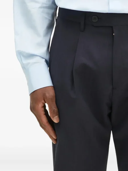 Pantaloni Paul Smith plisate albastru