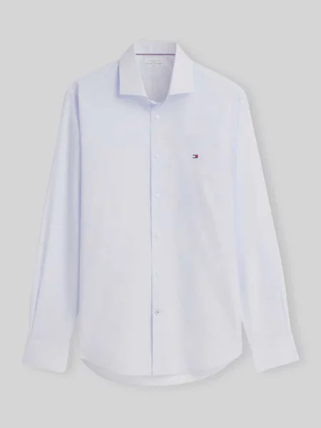 Koszula o kroju slim fit z mieszanki bawełny Tommy Hilfiger biała