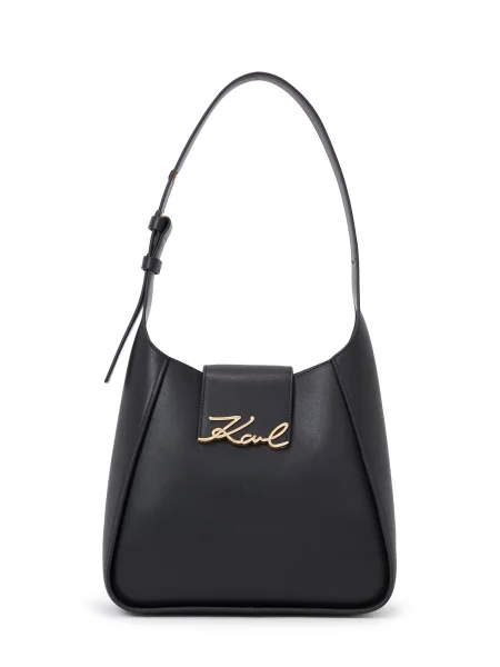 Geanta de piele Karl Lagerfeld K/Signature negru