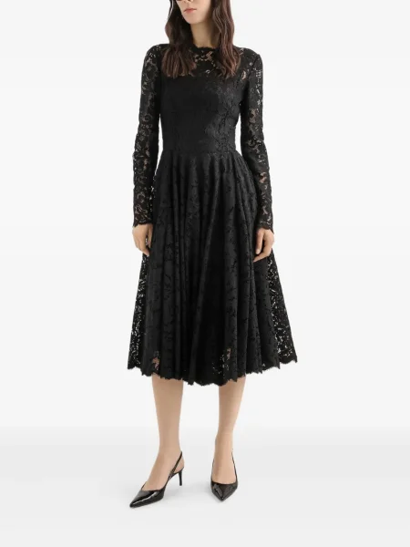 Костюм макси рокля Dolce & Gabbana с дантела до коляното черно