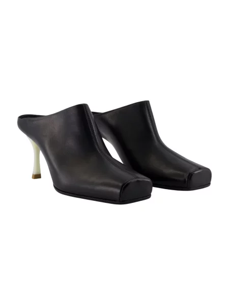 Klapki Mm6 Maison Margiela skórzane czarne