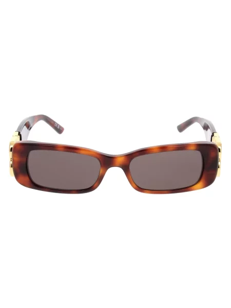 Lniane okulary przeciwsłoneczne Balenciaga brązowe