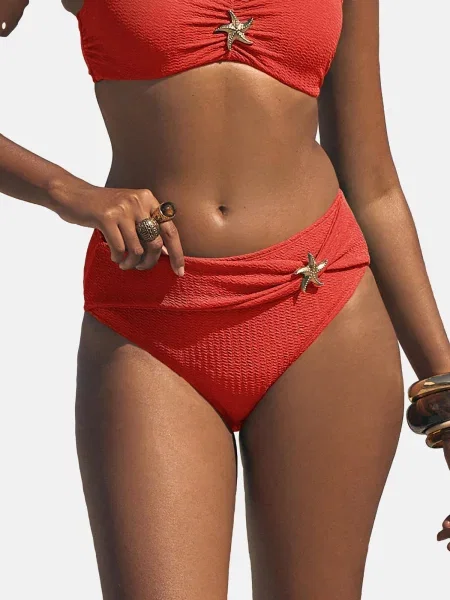 Love & roses Slip costum de baie portocaliu