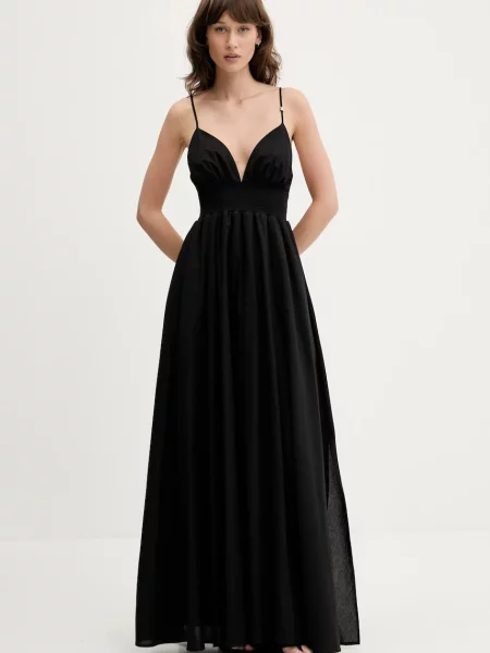 HUGO rochie din maxi evazati negru