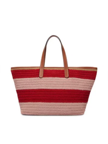 Táska Tommy Hilfiger Th Nautical Tote Crochet Str Színes rózsaszín