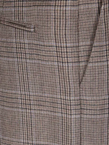 Pantaloni A.p.c. de lână în carouri maro