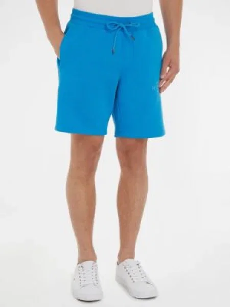 Tommy Hilfiger Pantaloni Scurți HILFIGER CURVE LOGO SWEATSHORT albastru