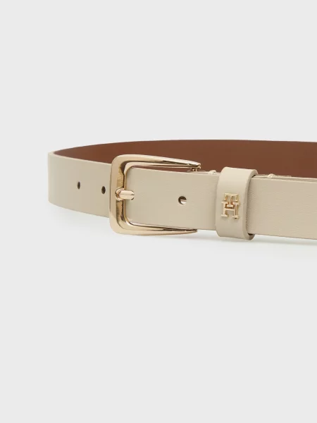 Шкіряний ремінь Tommy Hilfiger бежевий