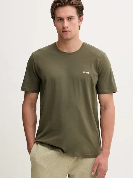 BOSS Lounge t-shirt ανδρικό με ελαστάν Mix&Match T-Shirt R πράσινο