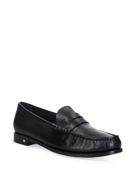 Pantofi loafer Max Mara din piele cu autograf negru