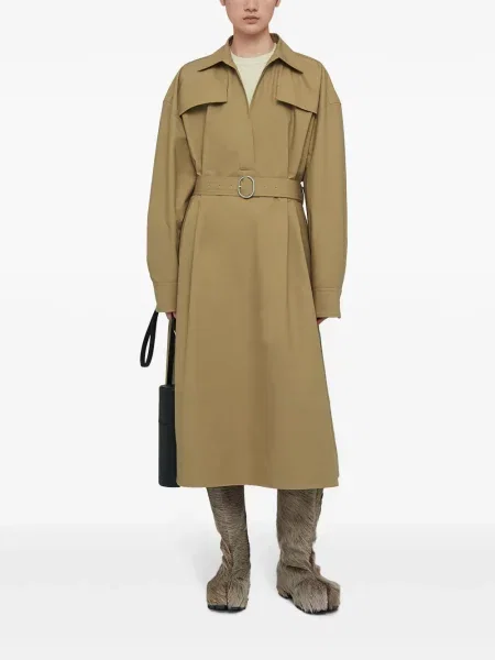 Класическа с яка рокля Jil Sander кафяво