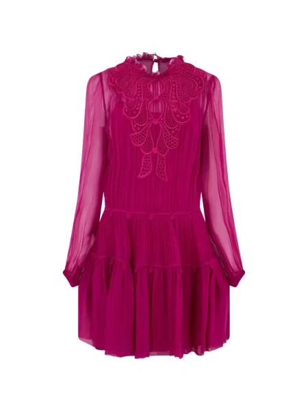 Rochie mini Alberta Ferretti din dantelă roz