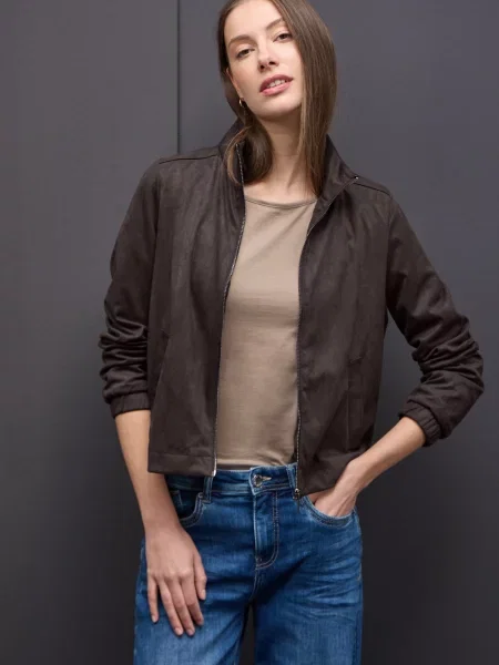 Street One Bluza Kobiety Sztuczne włókno 40 brązowy