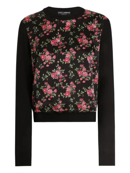 Pulover Dolce & Gabbana cu model floral negru