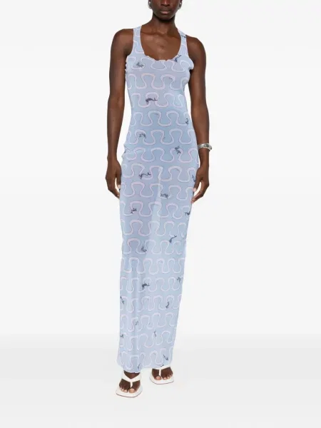 Rochie maxi Pucci cu imagine albastru