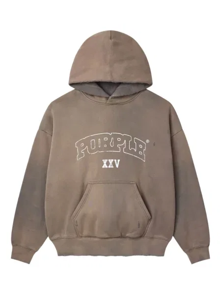 Суичър с качулка Purple Brand с принт виолетово