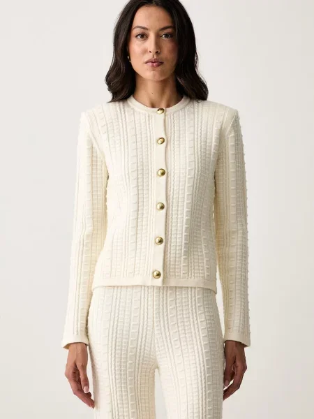 Twinset cardigan pentru femei cu amestec de lână bej