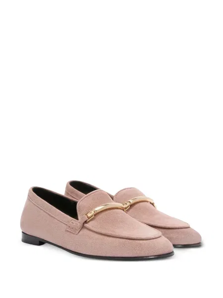 Pantofi loafer Furla din piele de căprioară roz