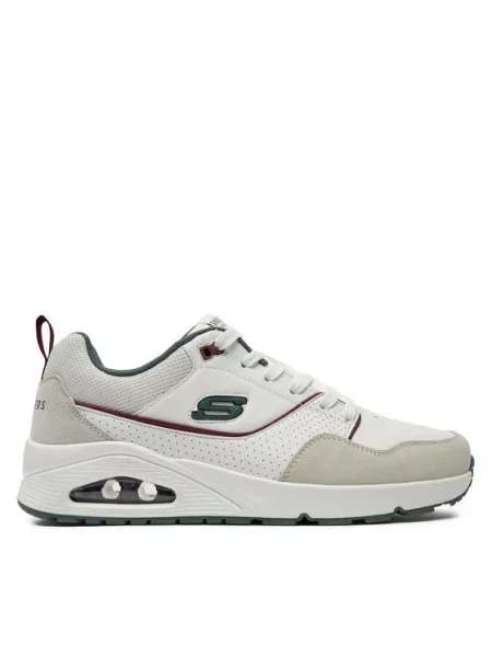 SKECHERS Niske tenisice UNO RETRO ONE bež siva / zelena / tamno crvena bijela