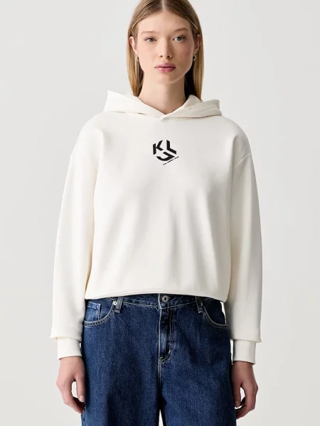 Karl Lagerfeld Jeans hanorac cu glugă pentru femei cu bej