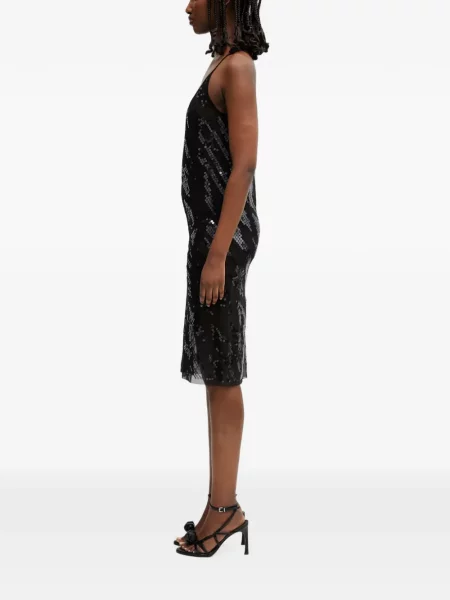 Rochie midi Rick Owens Lilies cu paiete negru