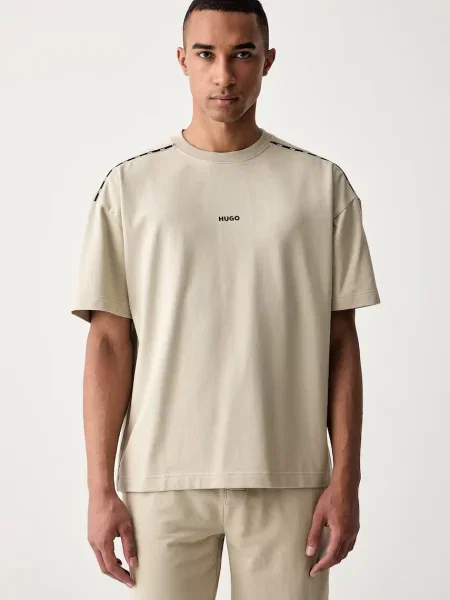 HUGO tricou oversized pentru bărbați cu NOAH T-SHIRT bej