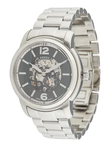 Fossil Hodinky Heritage Skeleton Strieborná čierna