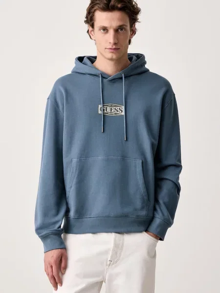 Guess Jeans hanorac cu glugă pentru bărbați din albastru