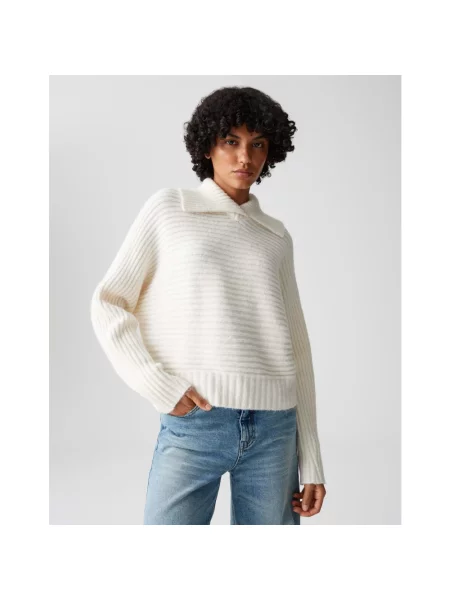 Opus Sweter Purika beige biały