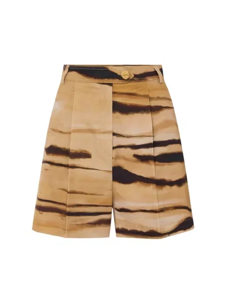 Szorty Elisabetta Franchi z nadrukiem w tygrysie prążki brązowe