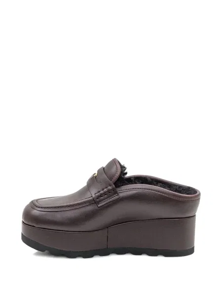 Papuci tip mules Stella Mccartney cu platformă maro