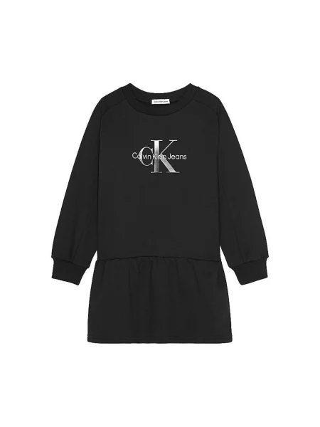 Rochie din denim copii Calvin Klein Jeans negru