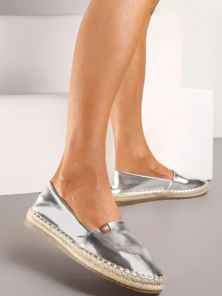 Espadrile Argintii Plate Casual Boho Lephea