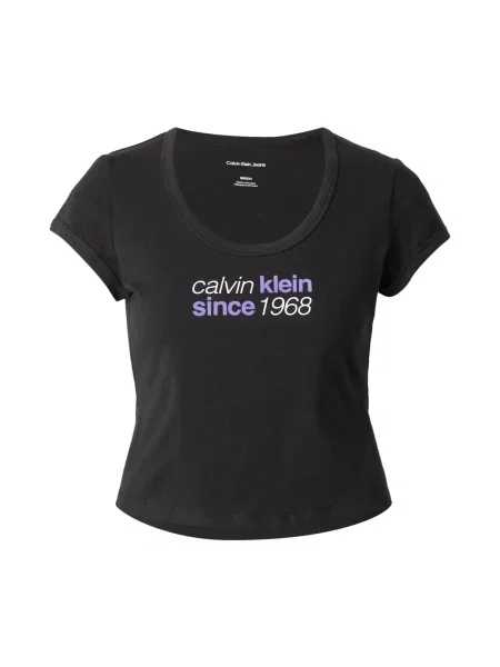 Calvin Klein Jeans Tricou mov lavandă / negru alb