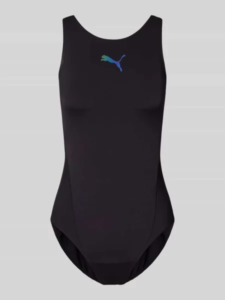 Kostium kąpielowy z nadrukiem z logo Puma czarny