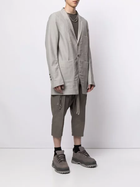 Marynarka Rick Owens wełniana jednorzędowa szara