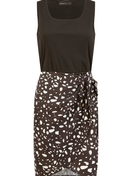 Mela London Rochie negru alb