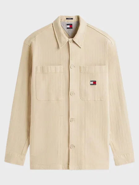 Сорочка Tommy Jeans в ялинку бежева