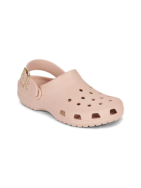 Crocs natikači Classic Metallic Buckle Clog bež