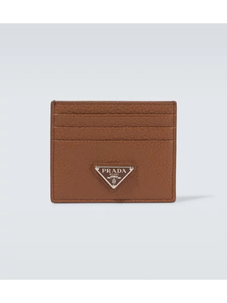Usnjena denarnica Prada rjava