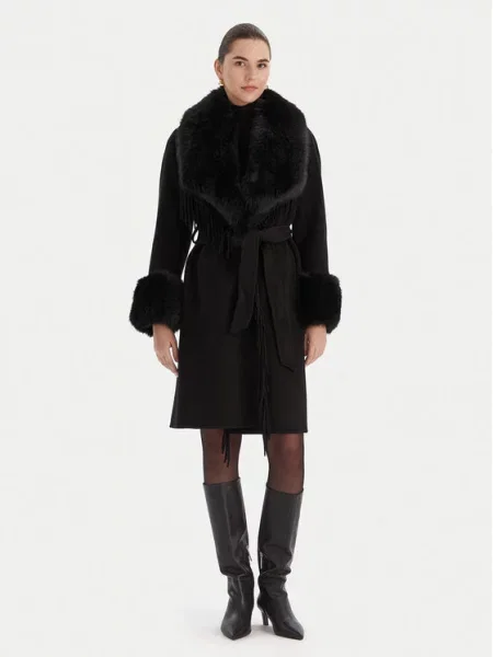 Vlněný kabát MARCIANO by GUESS černý