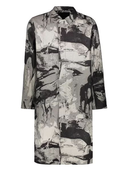 Palton Iso.poetism cu imagine cu imprimeu abstract negru