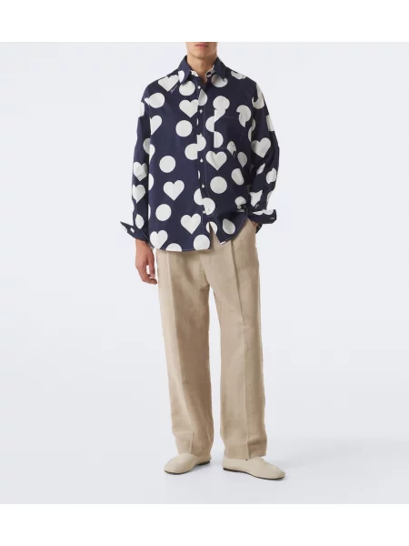 Cămașă Jacquemus din poplin albastru
