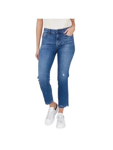Jeansy straight leg 7 For All Mankind o skróconej długości niebieskie
