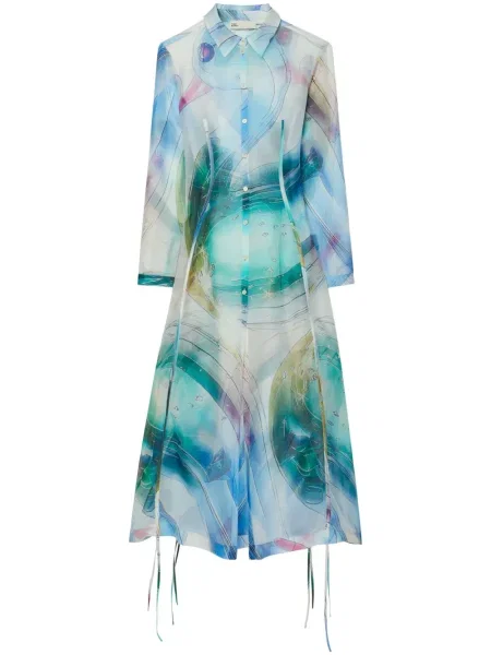 Rochie Tory Burch de mătase de costum albastru