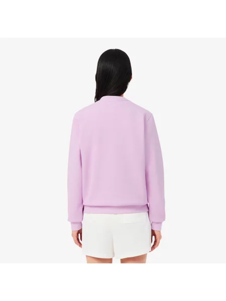 Lacoste Bluza O Luźnym Kroju Z Piki Z Okrągłym Dekoltem różowa