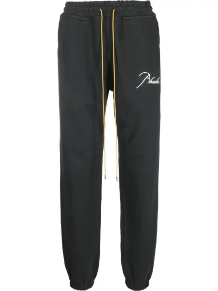 Kalhoty Rhude s výšivkou černé