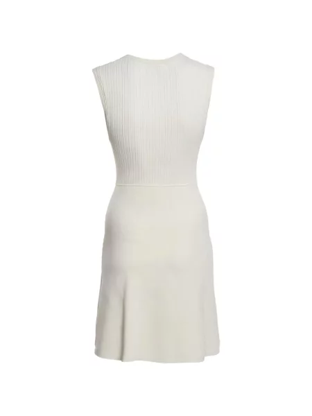 Rochie mini Sandro fără mâneci tricotate alb