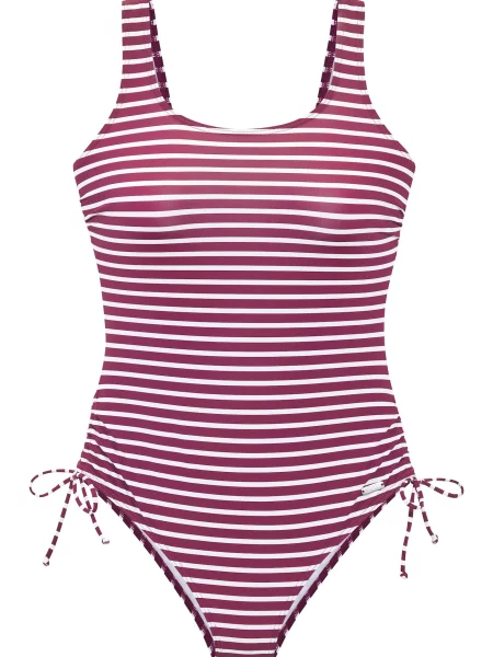 VENICE BEACH Costum de baie întreg mov zmeură alb